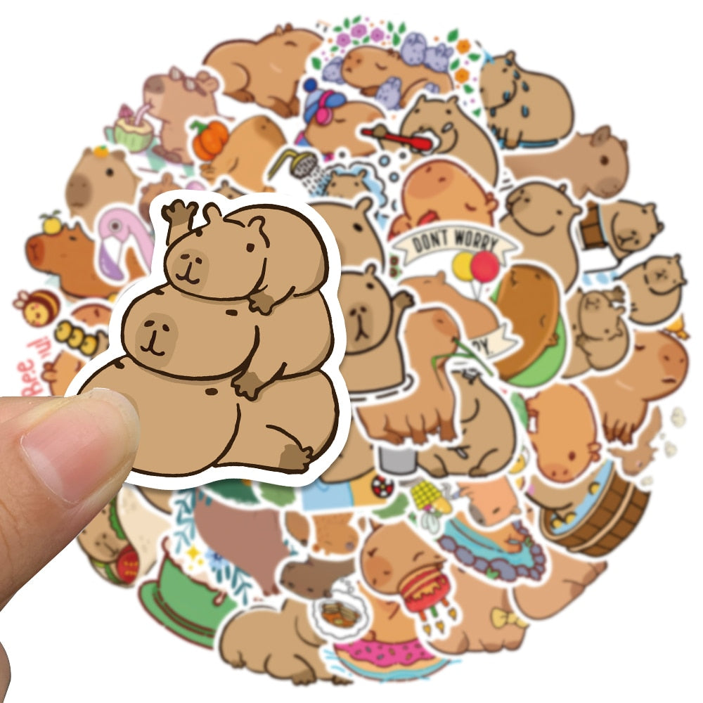 Sticker 10/50 piezas Capybara
