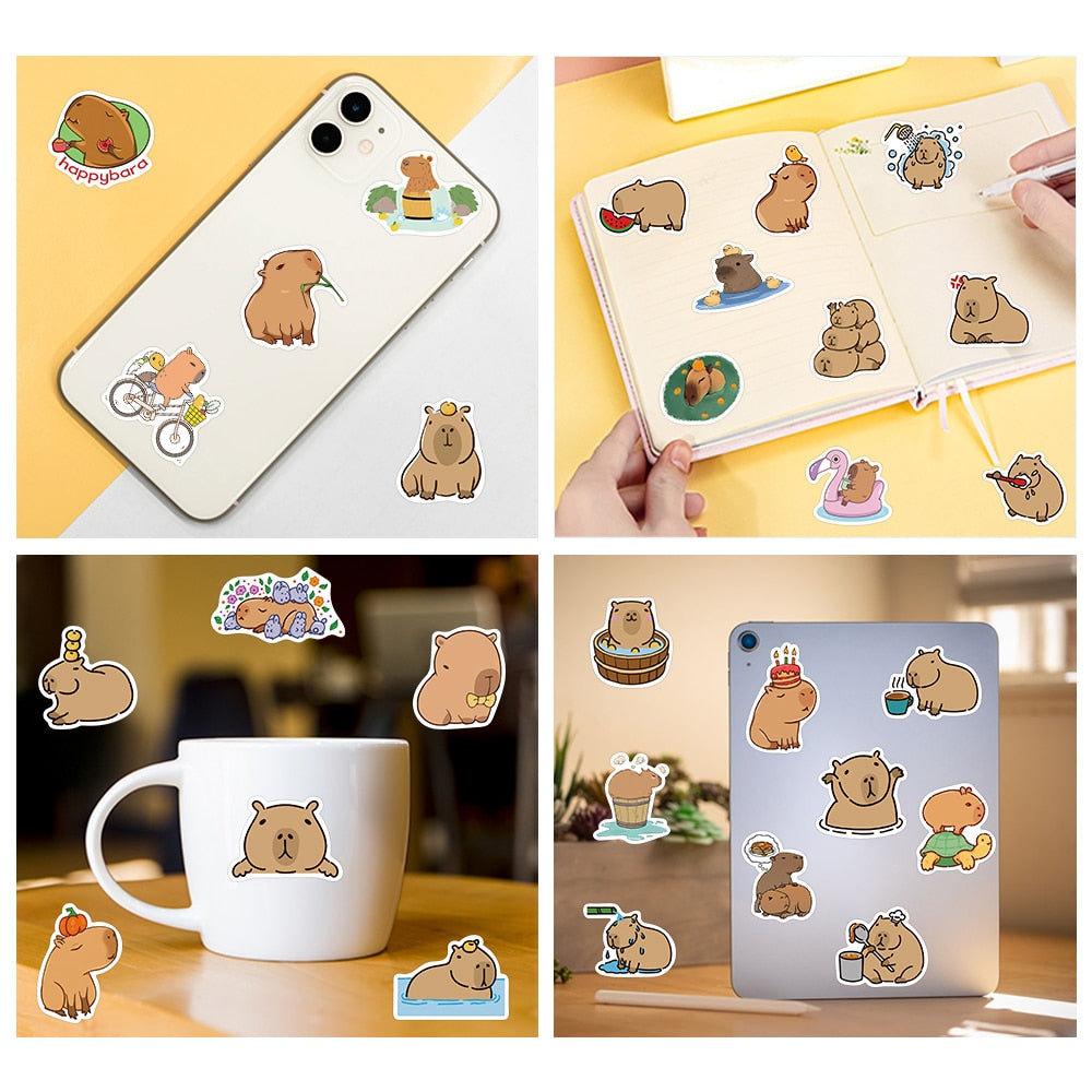 Sticker 10/50 piezas Capybara